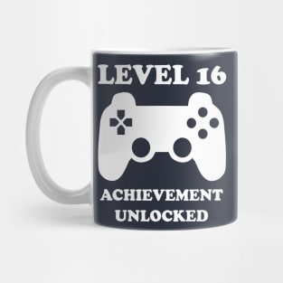 Level 16 Achievement Unlocked Gamer Next Level 16 years old birthday Mug